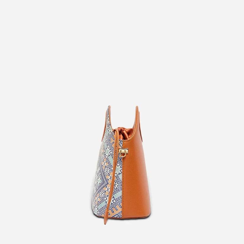 Zhuang Brocade Vintage Drawstring Bucket Bag - Image 14