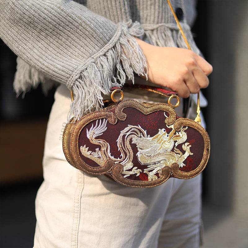 Ultra-Light Ruyi Loong Embroidery Handbag – Recycled Fabric with Hualuo Silk 205g - Image 2