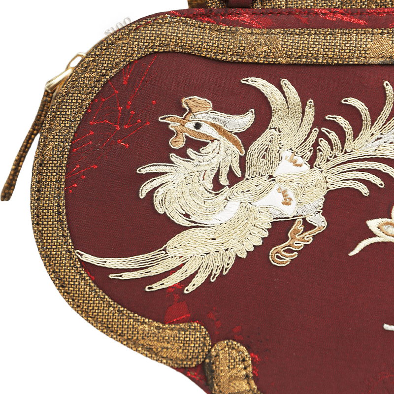 Ultra-Light Ruyi Phoenix Embroidery Handbag Recycled Fabric with Hualuo Silk 205g - Image 12