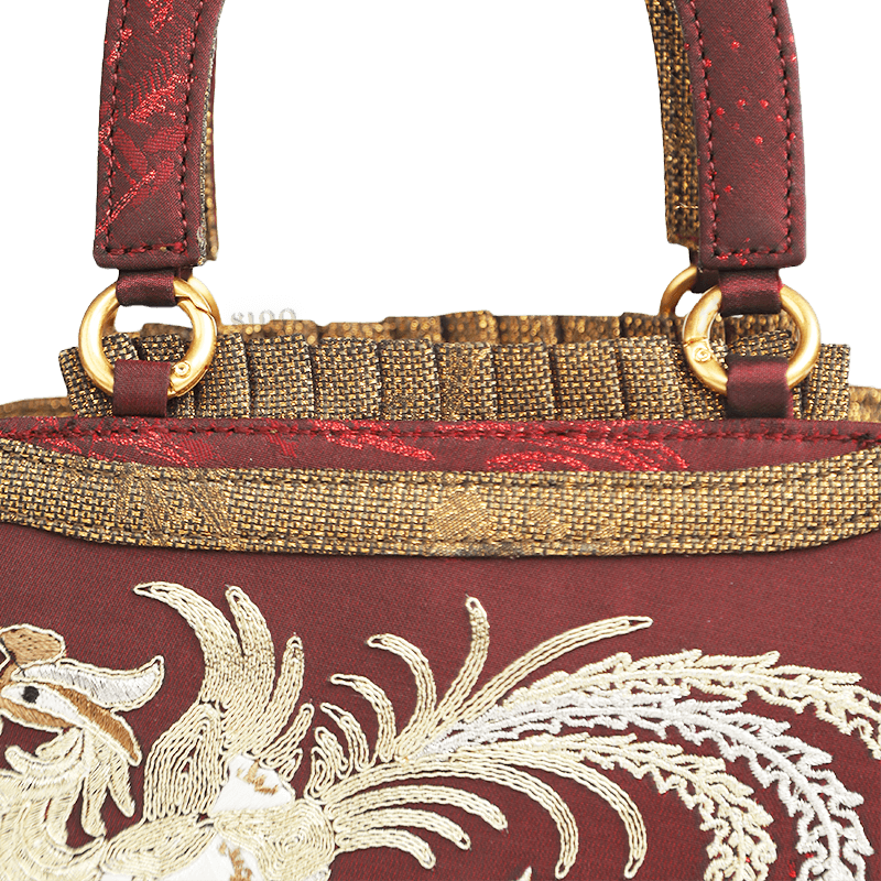 Ultra-Light Ruyi Phoenix Embroidery Handbag Recycled Fabric with Hualuo Silk 205g - Image 10