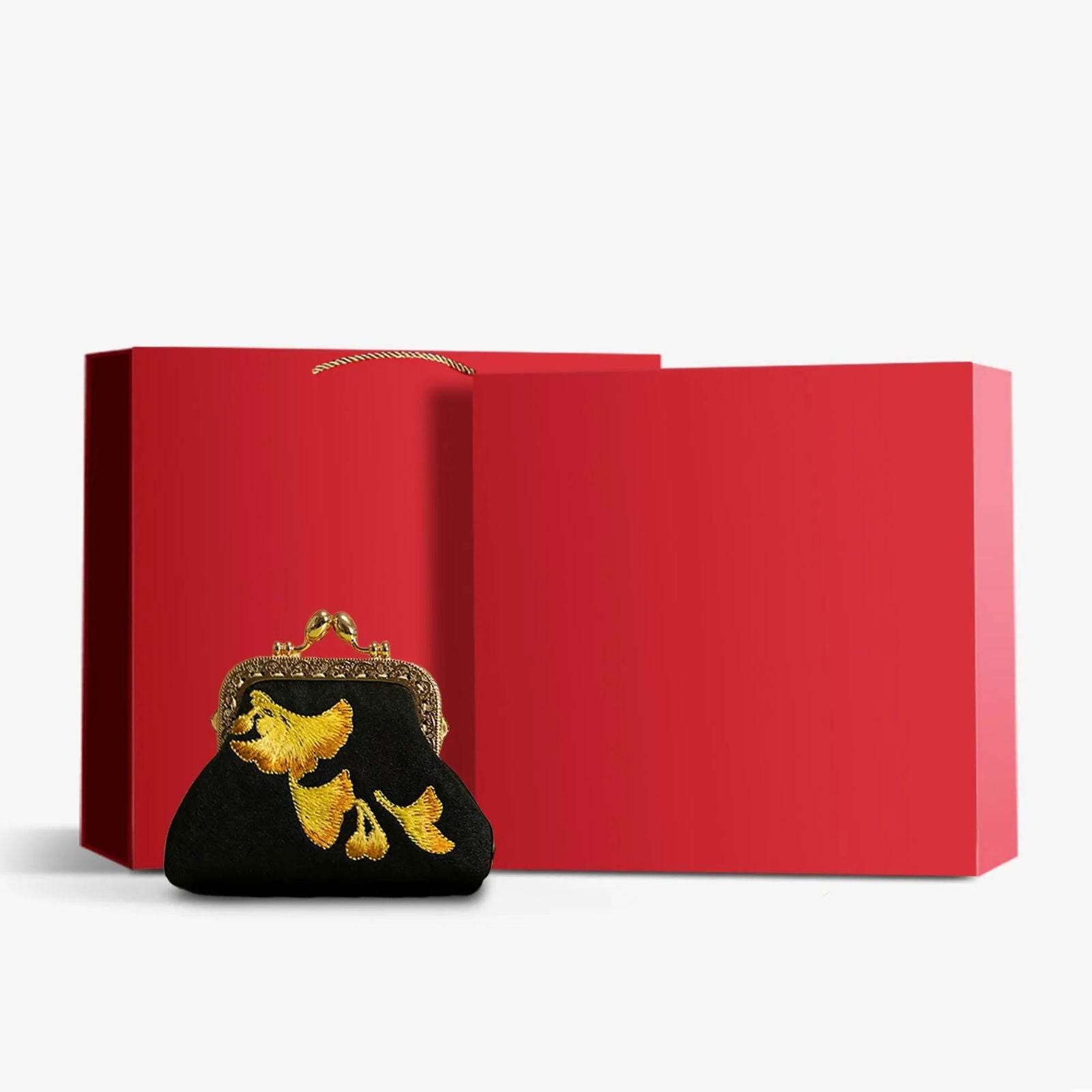 Embroidery Vintage Mini Coin Kiss Lock Purse Wallet - Image 11