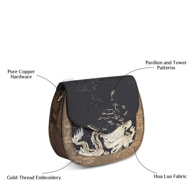 Saddle Loong Embroidered Bag – Ultra-Light 216g, Recycled Fabric & Hualuo Silk - Image 14