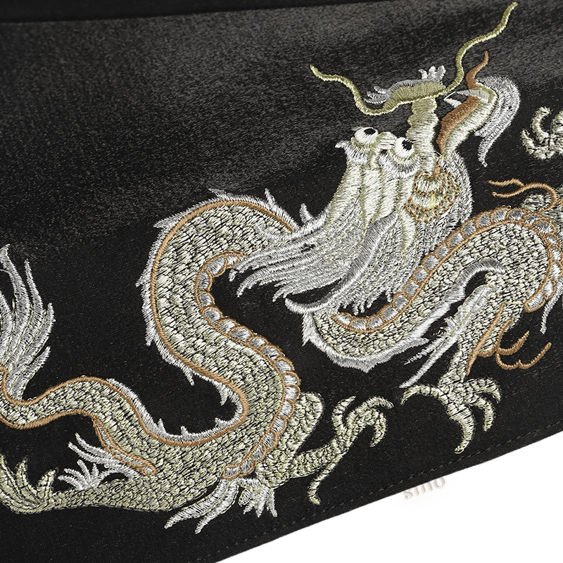 Ultra-Light Loong Silk Embroidery Black Evening Bag Recycled Fabric 154g - Image 6