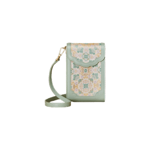 Brocade Jacquard Leather Bag  Intricate Phone Chinese Wallet