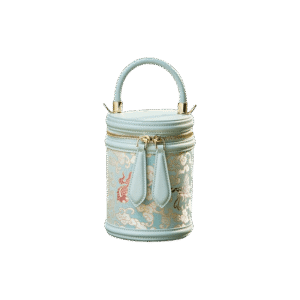 Song Brocade Leather Bucket Cylinder Bag