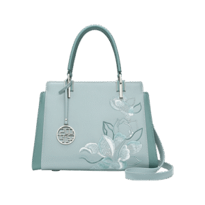 Embroidery Leather Magnolia Crossbody Tote Bag Women Handbag