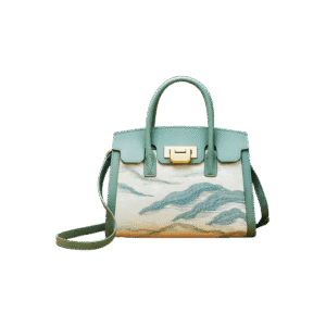 Embroidery Leather Elegant Birkin Handbag Cloud Mountain