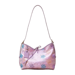 Handcraft Brocade Jacquard Purple"Tuanhua”Chinoiserie Royal Tote Bag