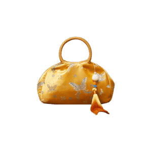 Brocade Chinese Style Bag Butterfly Women Luxury Yellow Handbag