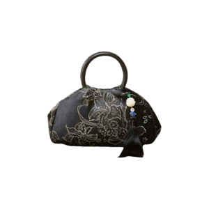 Brocade Chinese Style Bag Black Floral Handbag