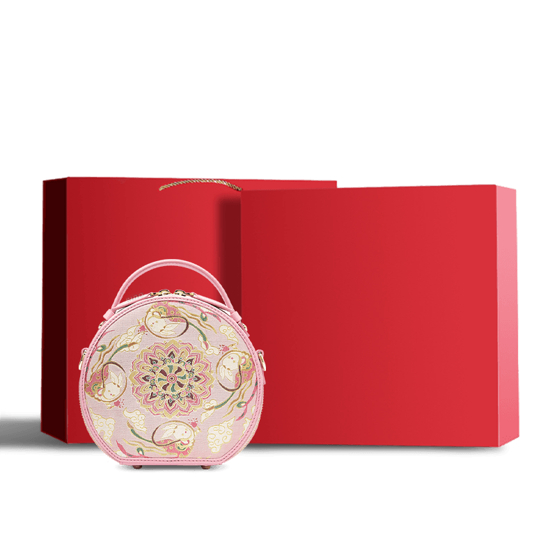 Song Brocade Powder Round Bag Lotus & Lucky Rabbit Pattern - Image 9