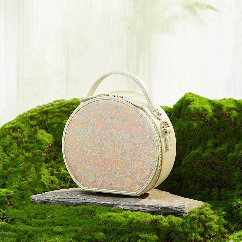 Song Brocade Silk Vintage Round Bag - Image 3