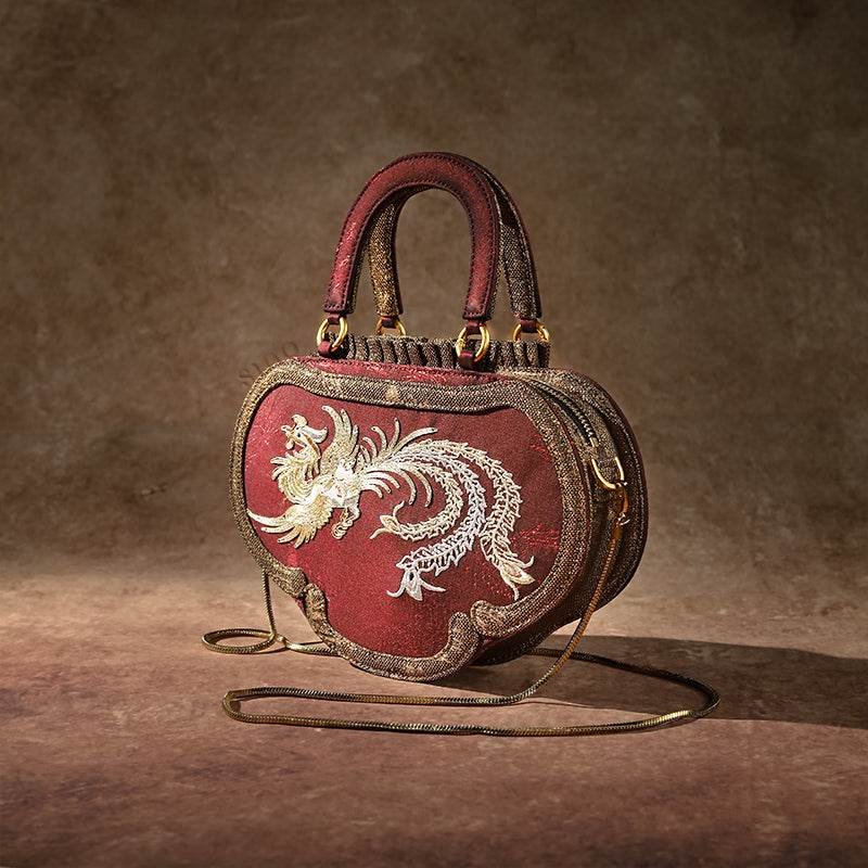 Ultra-Light Ruyi Phoenix Embroidery Handbag Recycled Fabric with Hualuo Silk 205g - Image 7