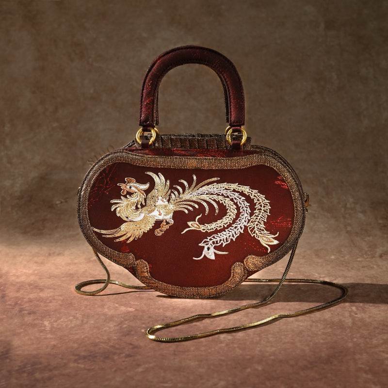 Ultra-Light Ruyi Phoenix Embroidery Handbag Recycled Fabric with Hualuo Silk 205g - Image 8
