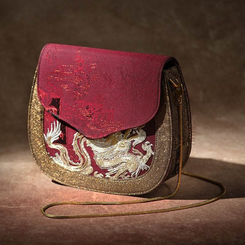 Ultra-Light Saddle Loong Embroidery Bag Recycled Fabric with Hualuo Silk 216g - Image 5