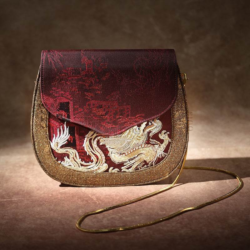 Ultra-Light Saddle Loong Embroidery Bag Recycled Fabric with Hualuo Silk 216g - Image 6