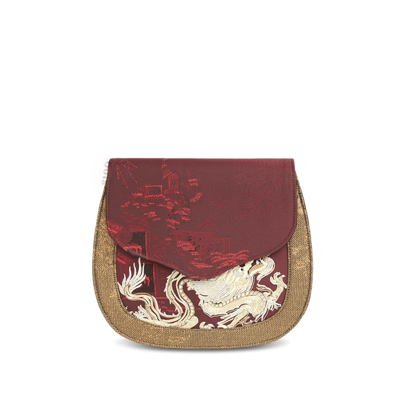 Ultra-Light Saddle Loong Embroidery Bag Recycled Fabric with Hualuo Silk 216g - Image 16