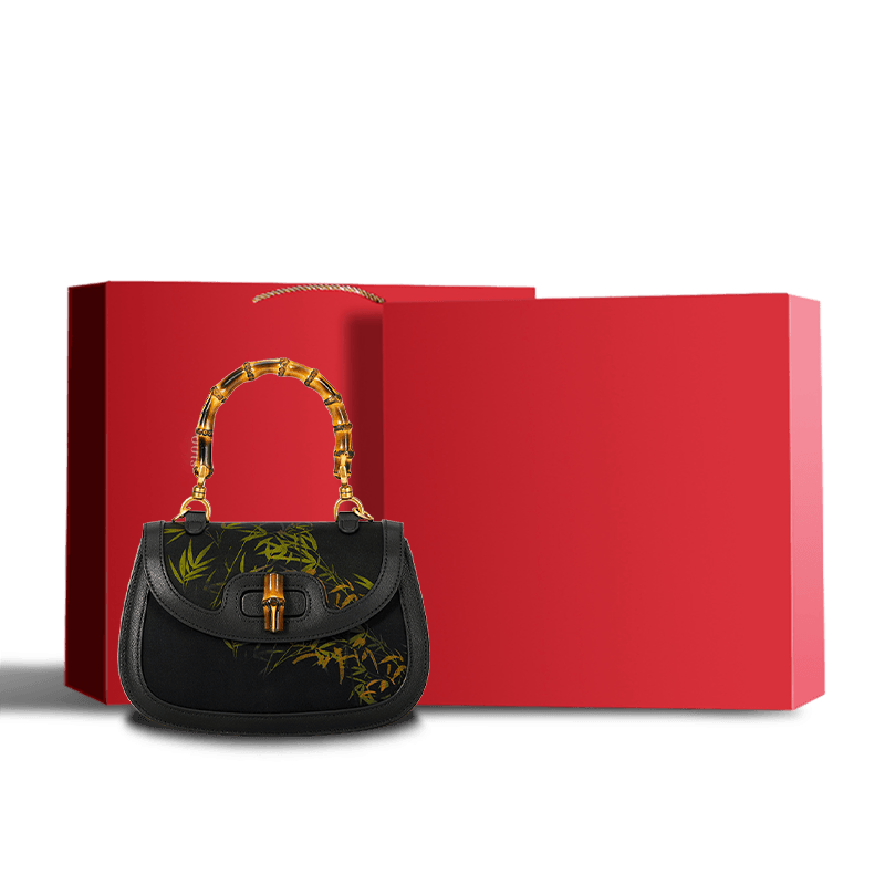 Xiangyunsha Print Crossbody  Bamboo Handle Bag for Women - Image 11