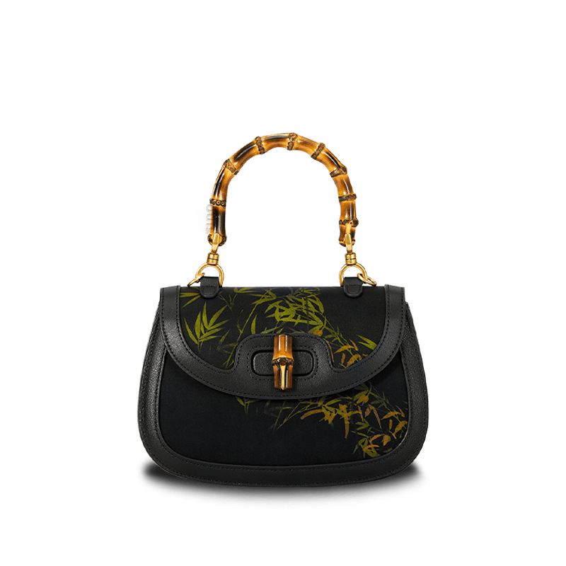 Xiangyunsha Print Crossbody  Bamboo Handle Bag for Women