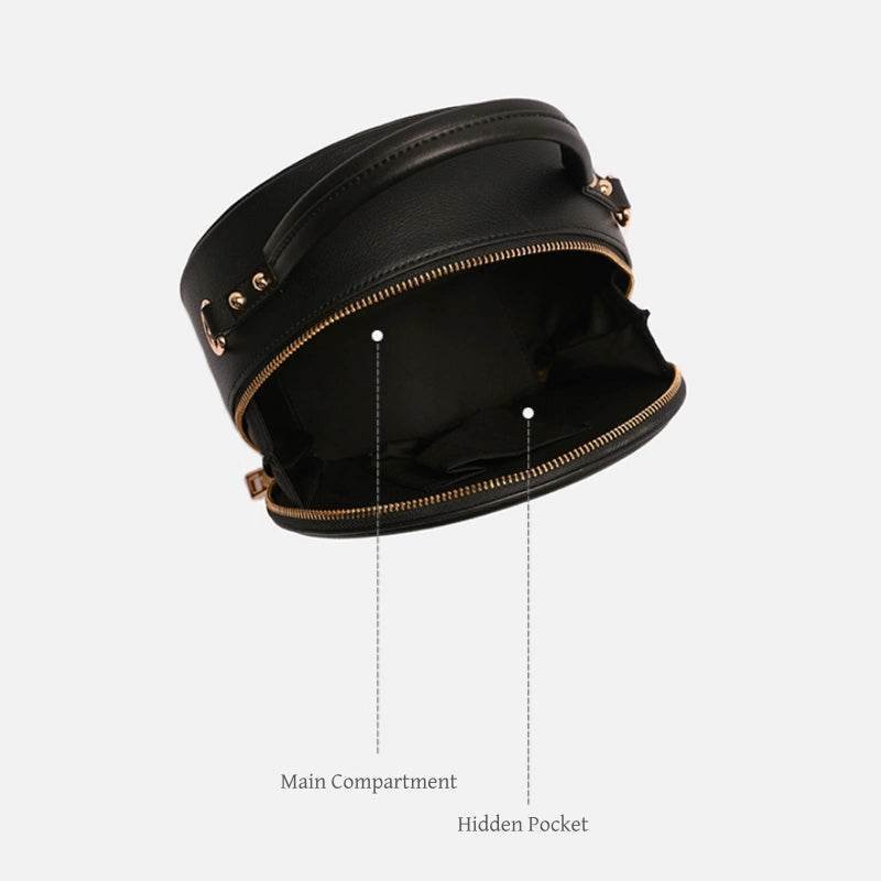 Embroidery Leather Round Handbag High Luxury Royal Gold Peony - Image 17