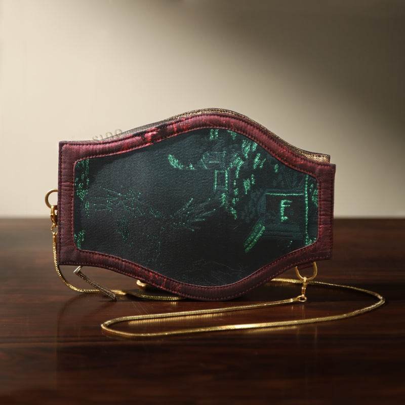 Ultra-Light Water Bottle-Shaped Song Brocade Vintage Style Crossbody Bag 164g - Image 4
